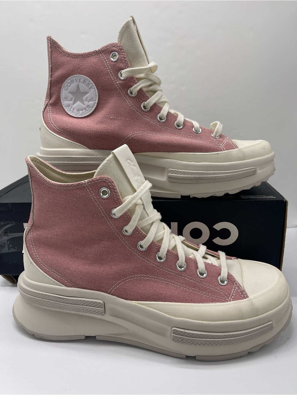 Converse Men RUN STAR LEGACY CX HI RUST PINK/PALE PUTTY/EGRET Platform Sneakers - Picture 1 of 16